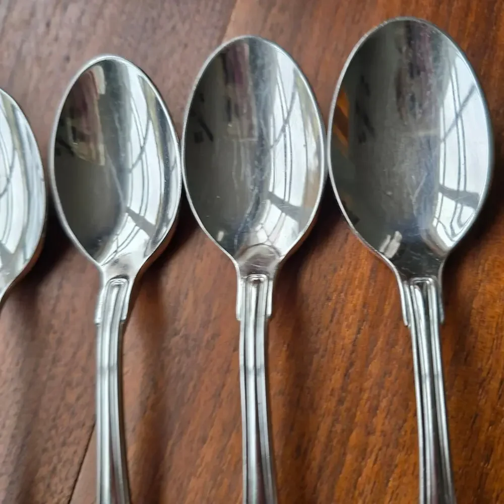 Towle Hamilton Soup Spoons Stainless Steel Germany 18/8 Satin Handle Set of 4